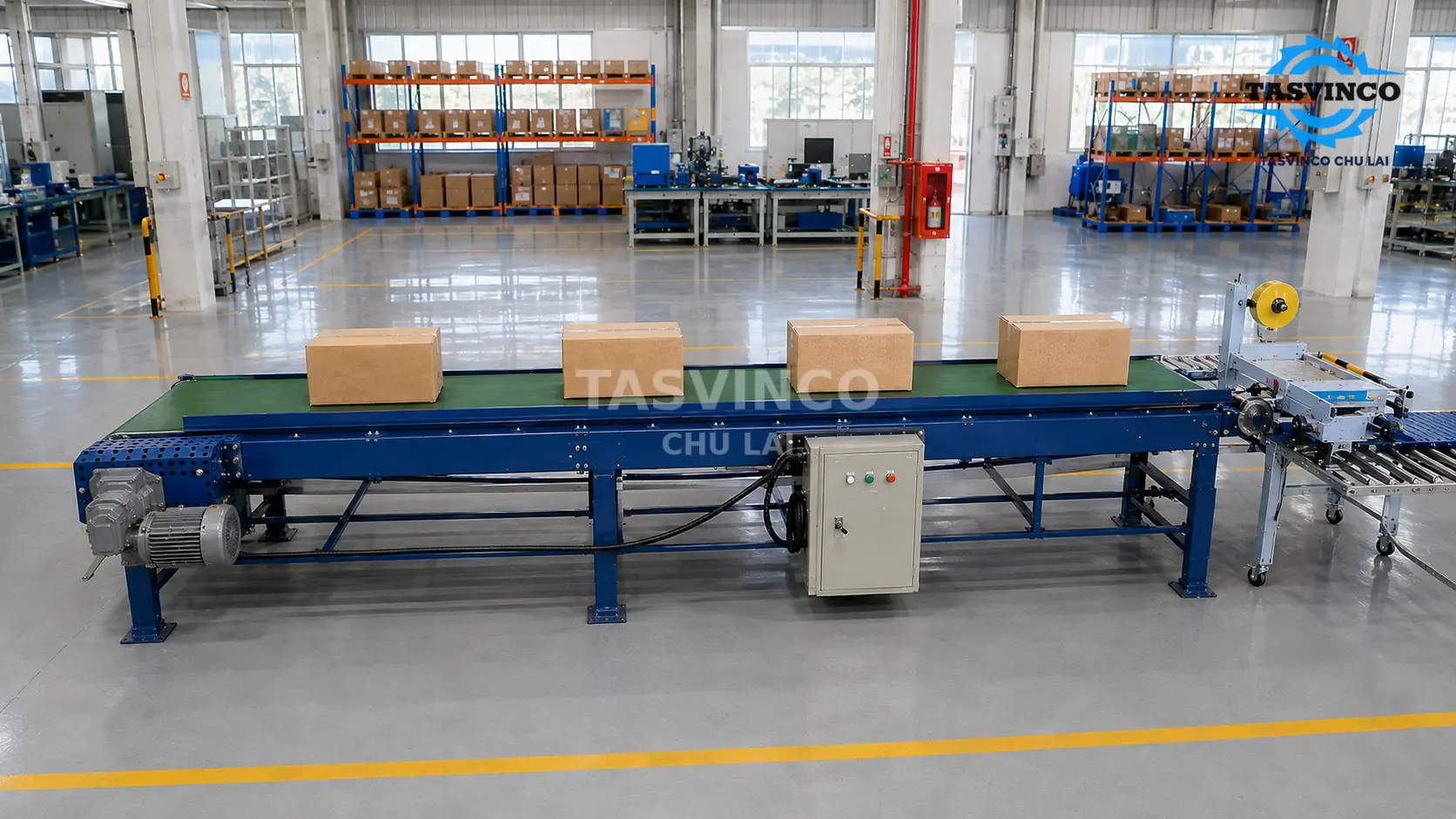 Băng tải PVC PU trong dây chuyền sản xuất