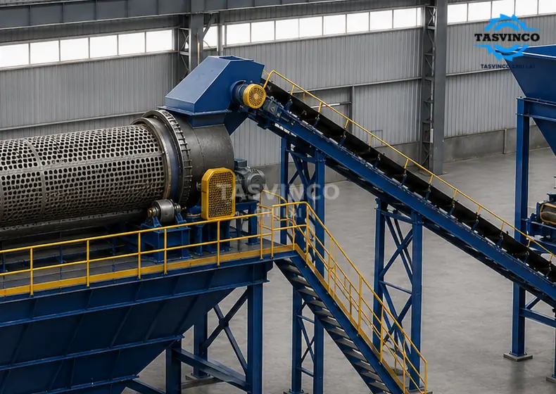 Cận cảnh truyền động vành xích sàng trống
