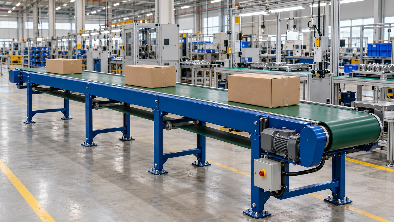 Băng tải PVC tại khu sản xuất